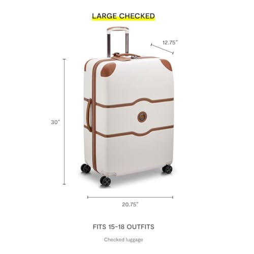 DELSEY PARIS Chatelet Air 2.0 Hardside Luggage with Spinner Wheels, Angora, Checked-Large 28 Inch