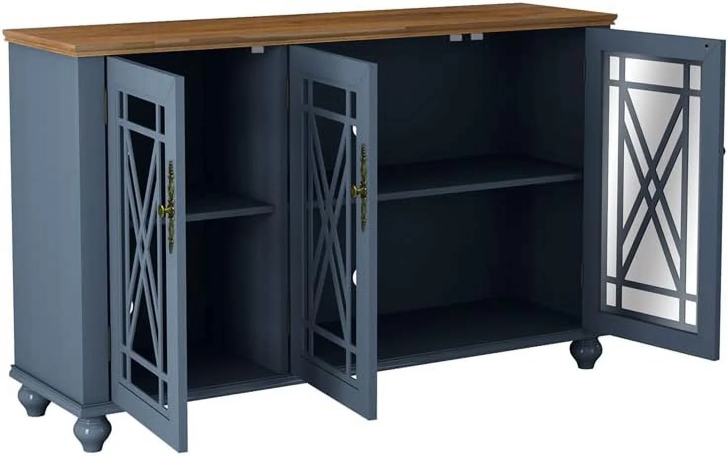 Vintage Wood Kitchen Accent Buffet Sideboard Cabinet - Navy