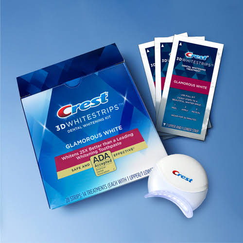 Crest 3Dwhitestrips Original Teeth Whitening Kit || with LED Light ADA-Accepted, Safe u0026 Effective Teeth Whitening