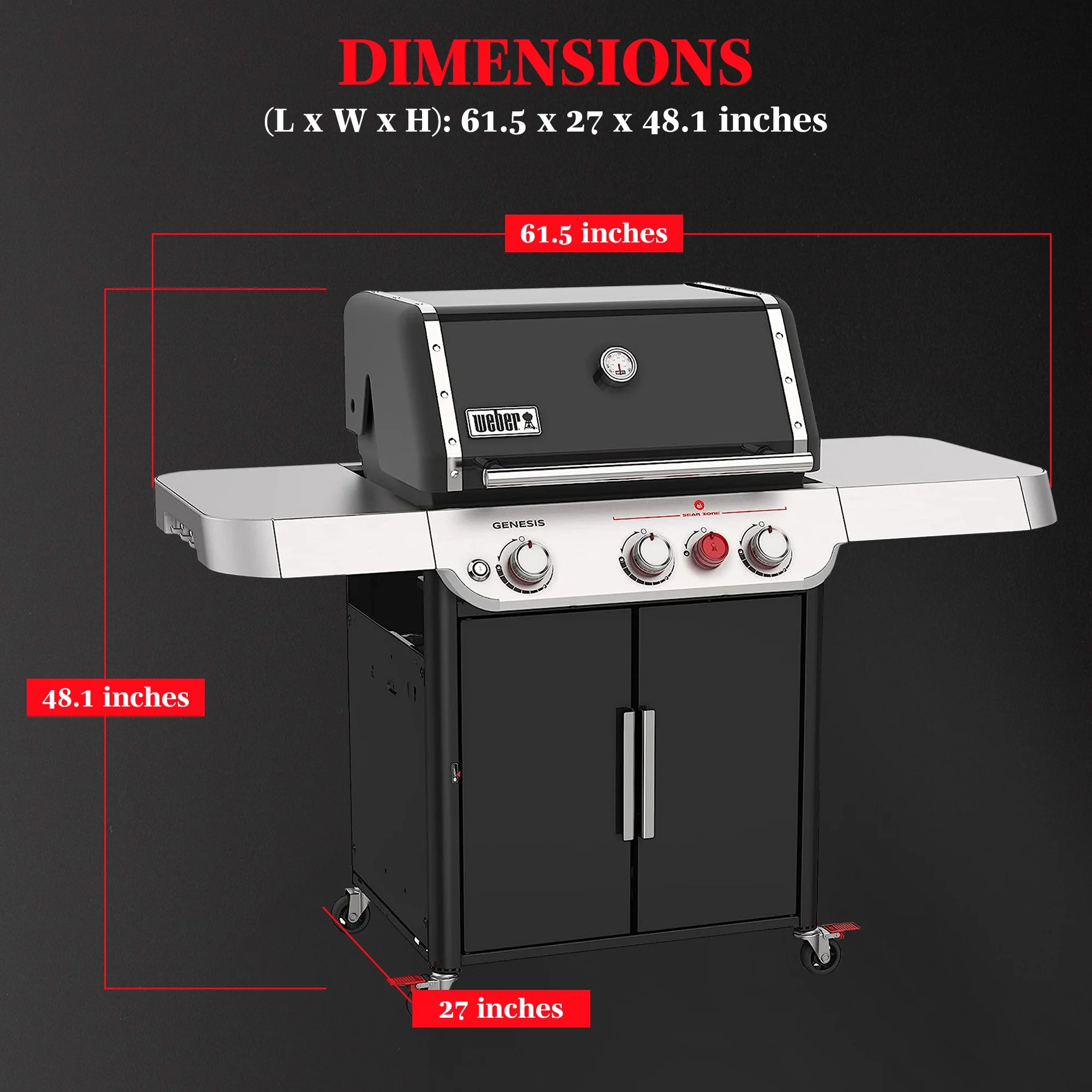 Weber Genesis E-325s 3-Burner Propane Gas Grill in Black