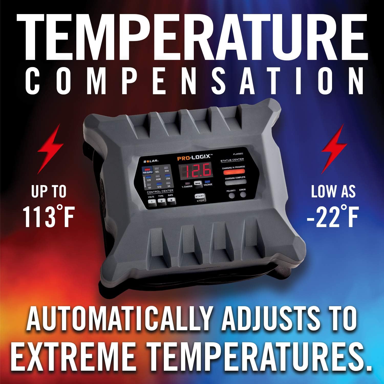 Clore Automotive PL2320 20-Amp Fully-Automatic Smart Charger, 6V and 12V Battery Charger, Battery Maintainer, and Battery Desulfator with Temperature Compensation