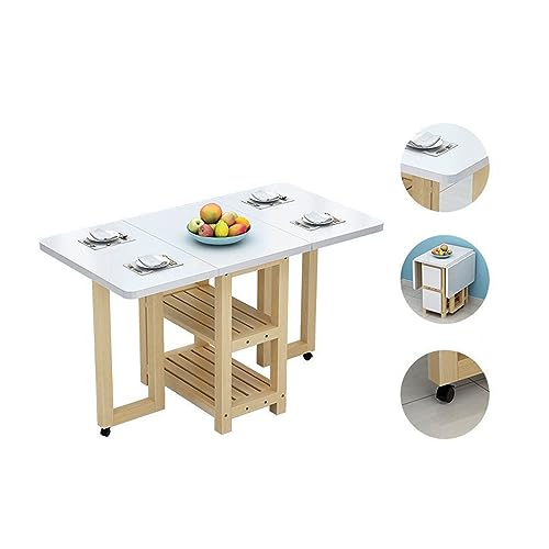 Space Saving Extendable Table, Folding Dining Table, Living Room Extendable Table, Multifunctional Convertible Dining Room Table (120x75x75cm/47x29x29in)