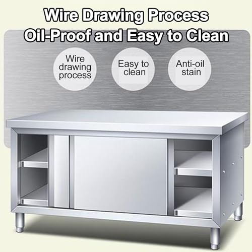 CMYAOYC - Stainless Steel Prep Table, Metal Table, Commercial Work Table with Backsplash and Undershelf for Kitchen Restaurant
