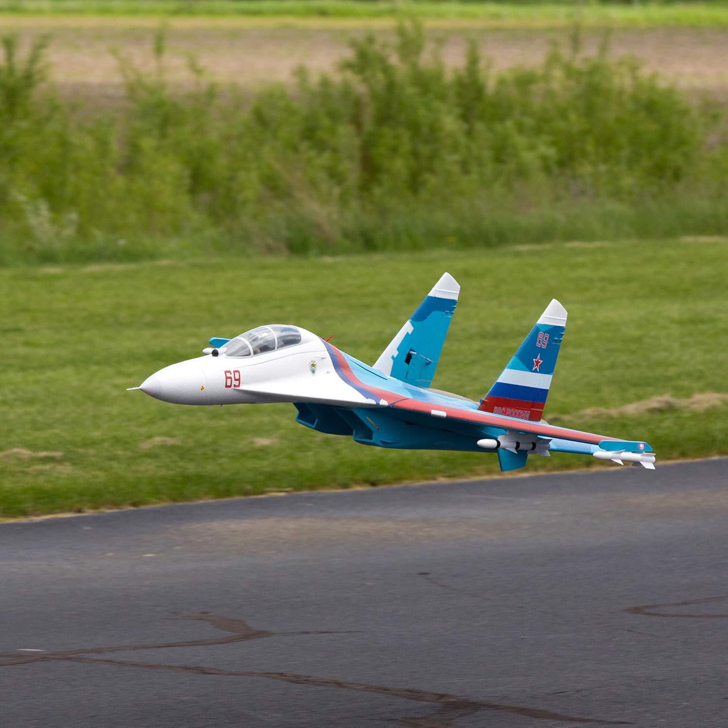 E-flite RC Airplane SU-30 Twin 70mm EDF BNF Basic (Transmitter, Battery and Charger not Included) with AS3X & Safe Select, 1100mm, EFL01050