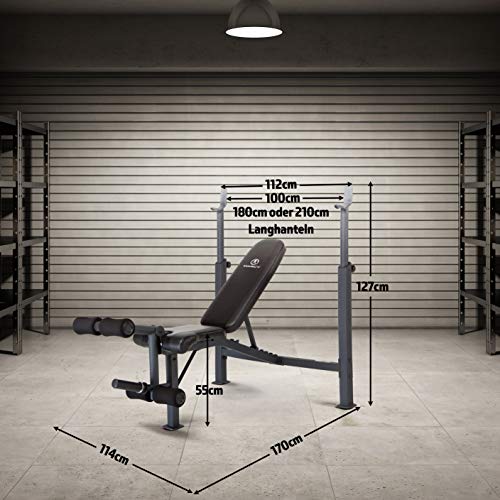 Marcy Olympic Weight Bench with Preacher Curl Pad and Leg Developer for Full-Body Workout