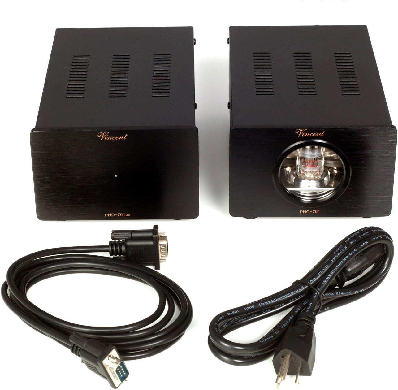 Vincent PHO 701 Phono Preamplifier MM/MC w/Outboard Power Supply Black