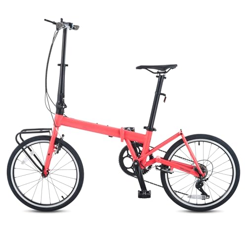 Viribus Folding Bike, 20 Inch Folding Bicycle for Adults, Teenager, Boys and Girls, 7 Speed Lightweight Foldable Bike with Front Racks for Commuting, Adult Bike Foldable Bicycle for City Travel