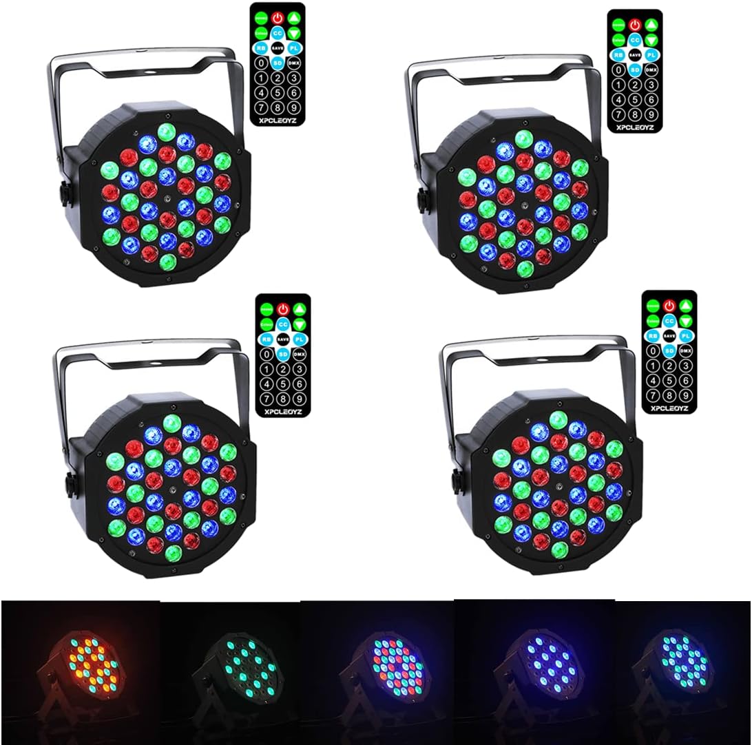 XPC LED Up Lighting 36x3W RGB Stage Light, Sound Activated DMX Lighting Dj Par Can Lights with Remote Control for Birthday Party Wedding Bar Club Home Christmas Halloween Festival (8Pack) …