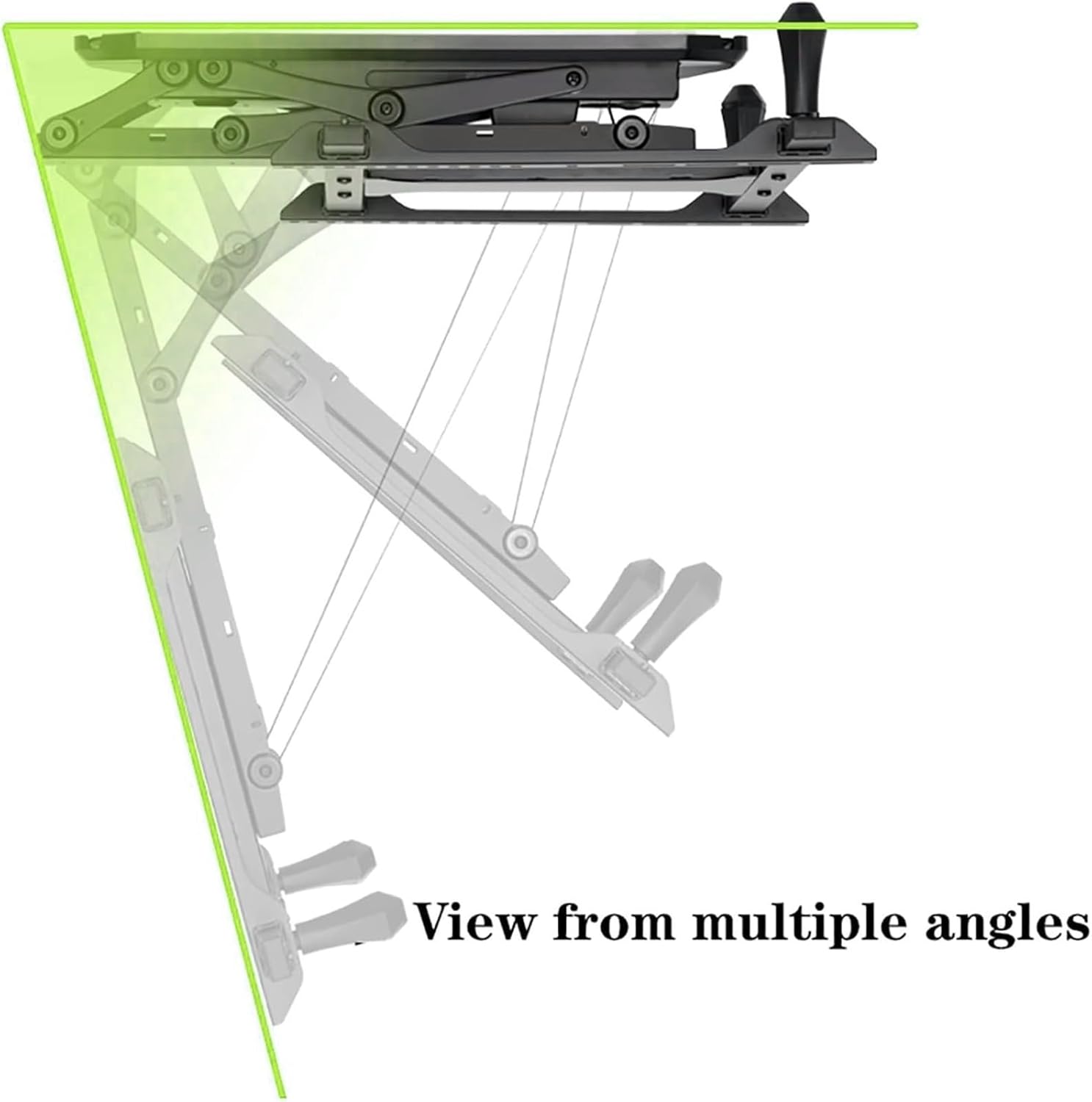 Ceiling TV Mount Stand - Motorised TV Bracket Stand, Tv Wall Mount, Telescopic Electric Auto Lifting TV Stand, Fits 50-90 Inch TVs, 0-85° Flip Down, with Remote Control and Switch