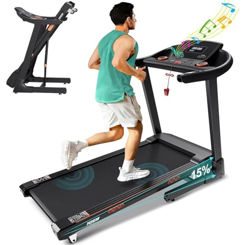 Treadmill for Home, 15% Auto Incline Treadmill, 3.5 HP Folding Treadmill with Wide Belt for Walking and Running, 320 lb Capacity