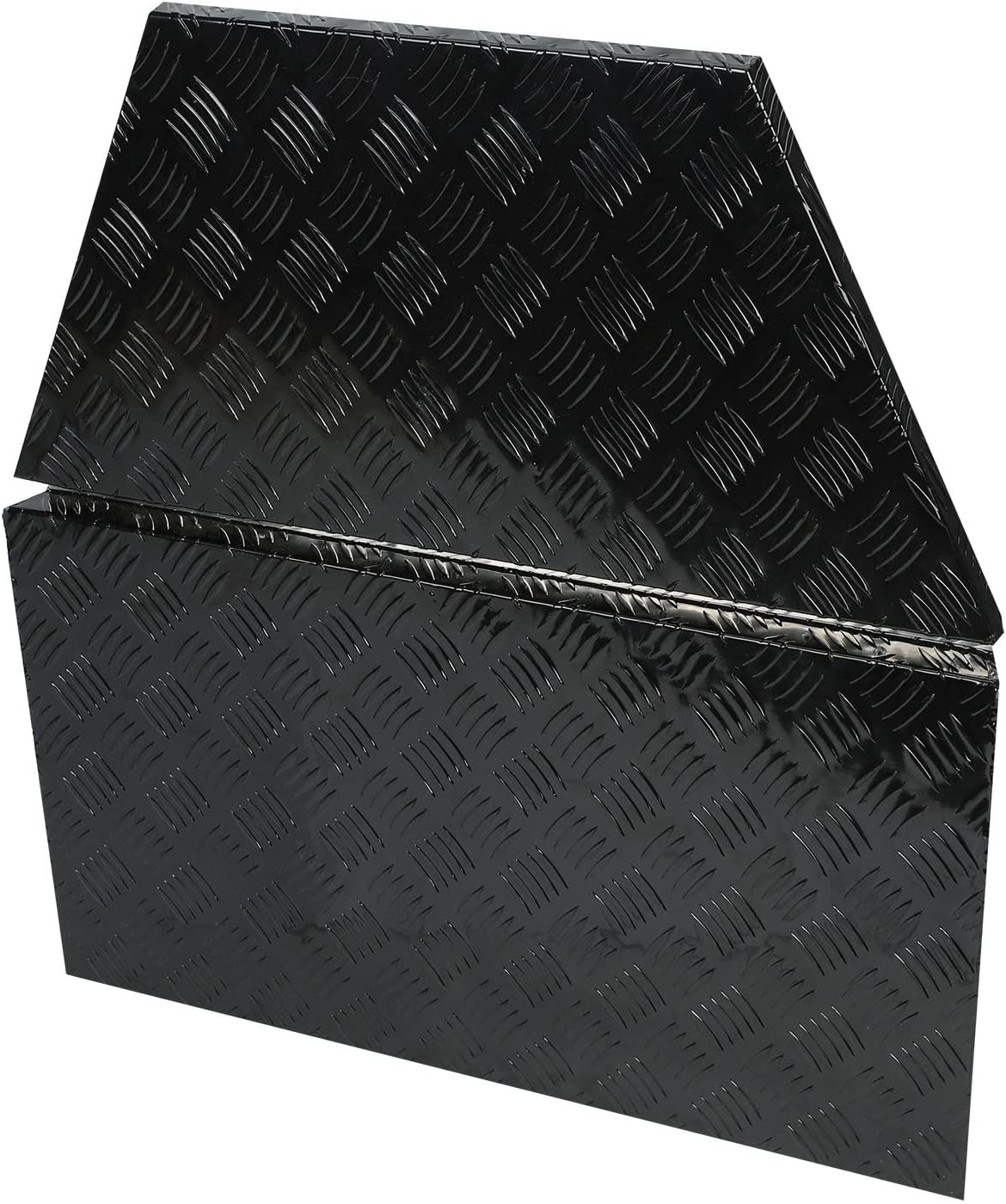 18X17X17.75 Black Aluminum 5 Bar Tread Tool Box Truck Car Outdoor Trailer Pickup Underbody Toolbox,RV Storage Organizer，Underbed Tools Organizer W/Lock Latch w/Keys
