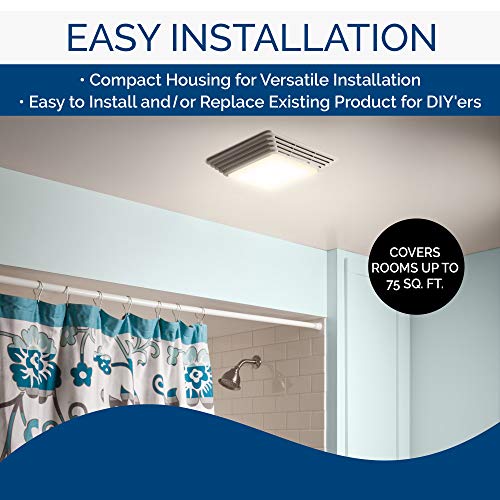Broan-NuTone 678 Ventilation Fan and Light Combo for Bathroom and Home, 100 Watts, 50 CFM,White