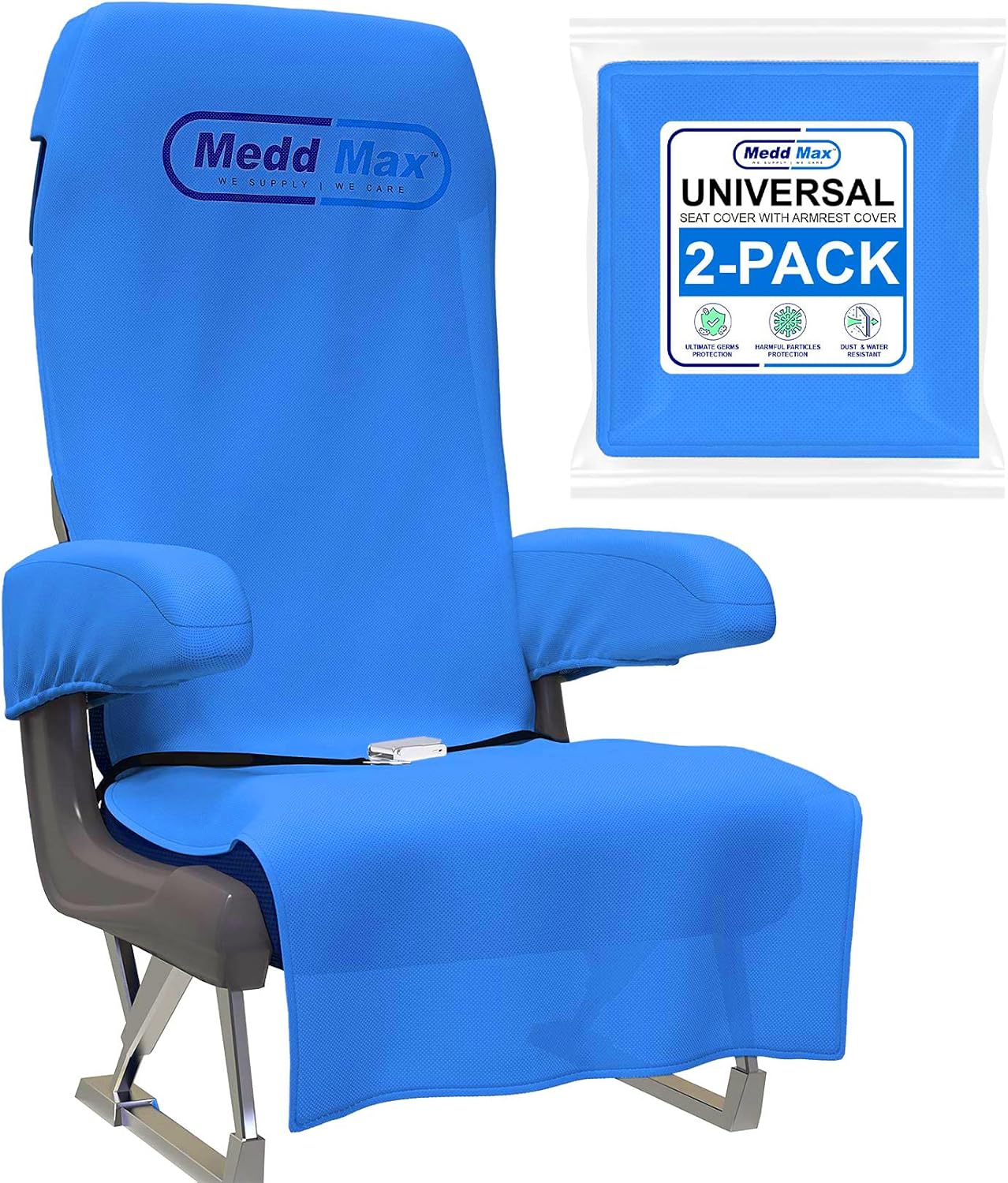 Medd Max Protective Airplane Seat Covers Disposable/Reusable– Eco-Friendly Disposable Seat Covers for Airplane, Train, Bus, Ride-Share Car, Fit Most Public Seating, Pink, Pack of 2