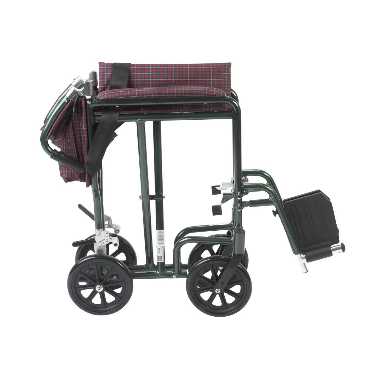 Drive Medical FW19BG Flyweight Lightweight Folding Transport Wheelchair, 19