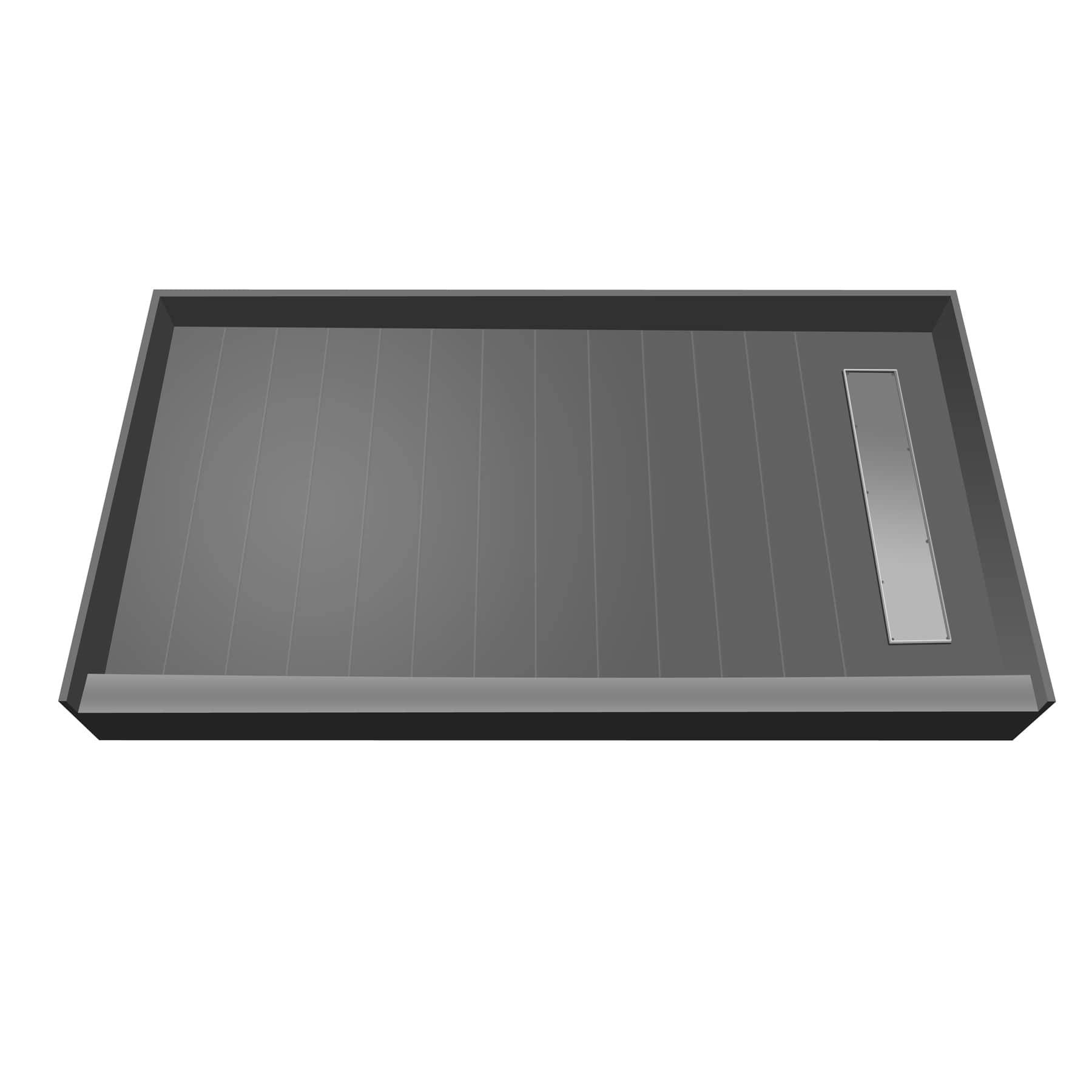 Tile Redi RT3360R-PVC-TBN 60x22 x 33x22 Single Threshold Shower Base with Drain Top
