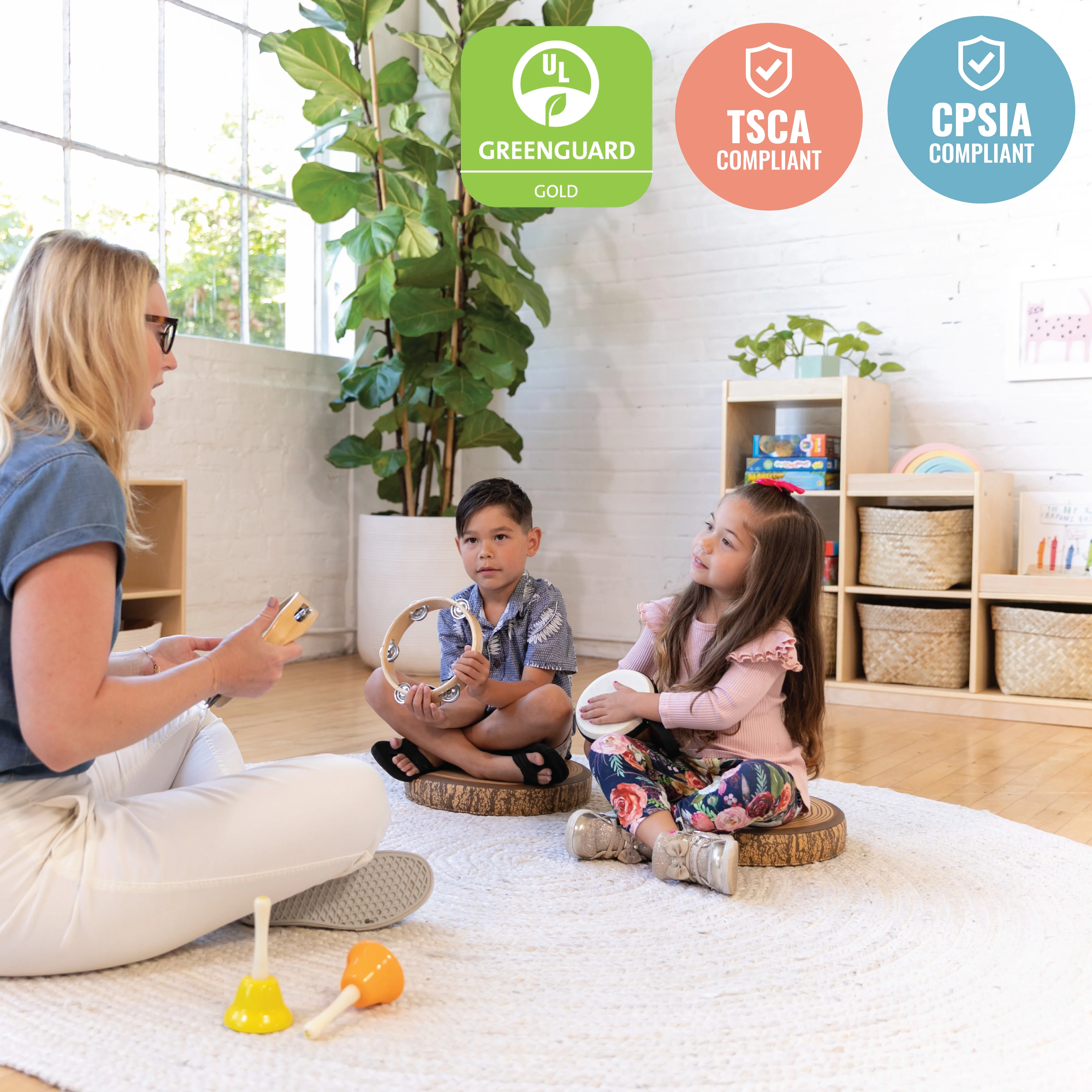 ECR4Kids 3-2-1 Cube Storage Cabinet, Kids Furniture, Natural