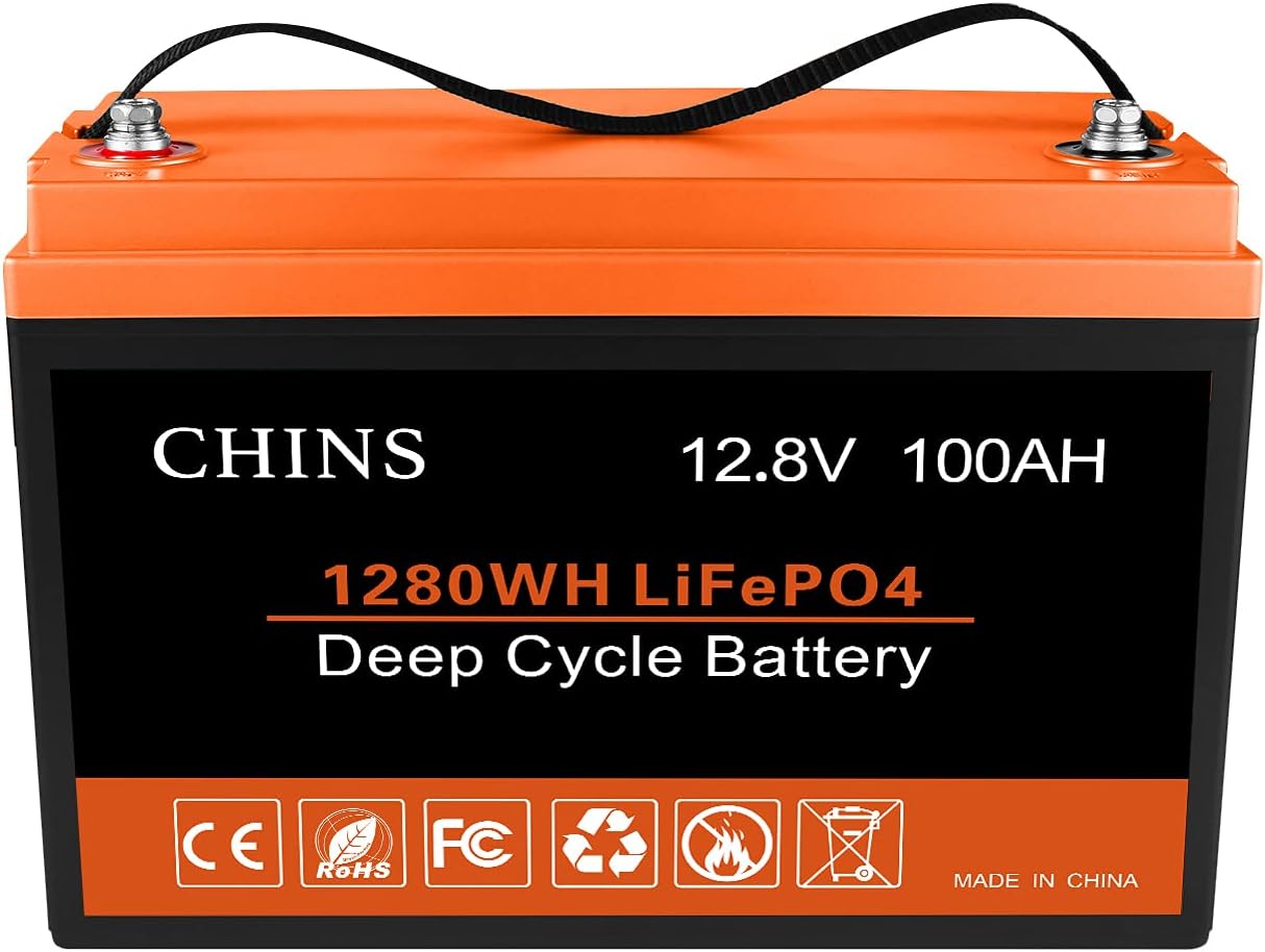 CHINS LiFePO4 Battery 24V 200Ah Lithium Battery - Built-in 200A BMS, 2000+ Cycles, Each battery Can Support 5120W Power Output, Perfect for RV, Home Storage and Off-Grid