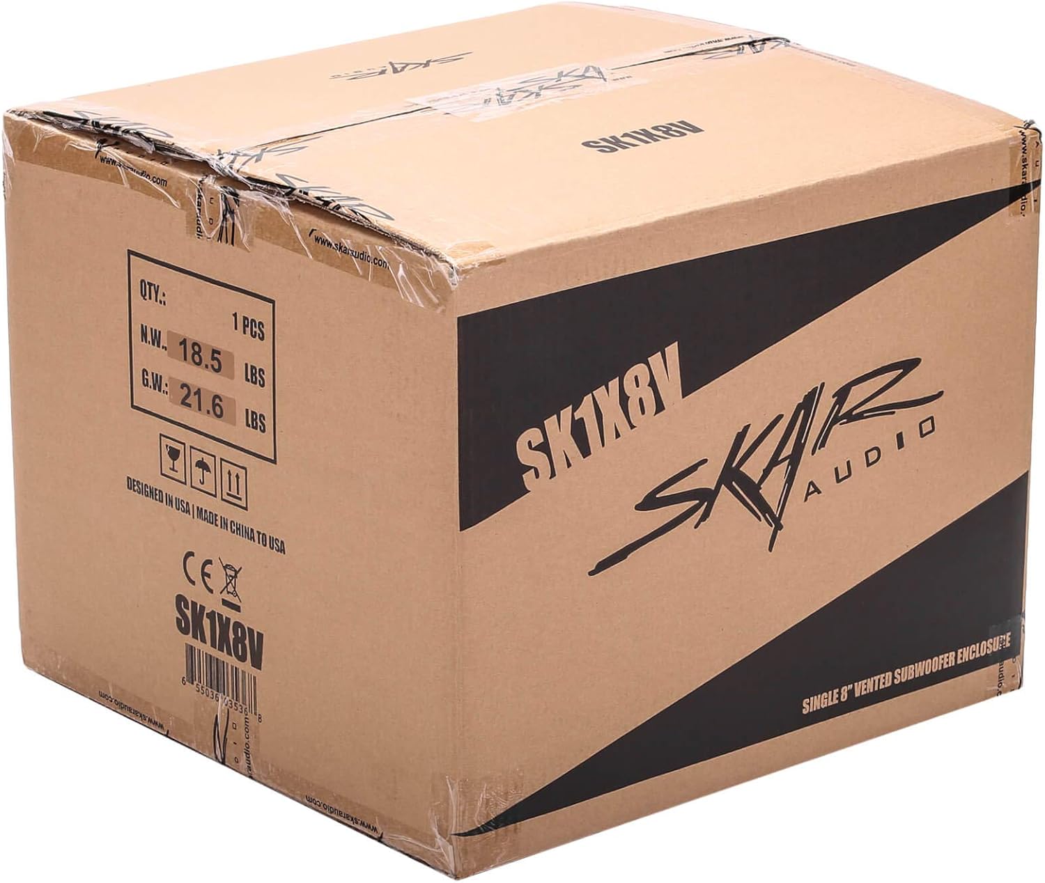 Skar Audio SK1X8V Single 8" Universal Fit Ported Subwoofer Enclosure Pack of 2