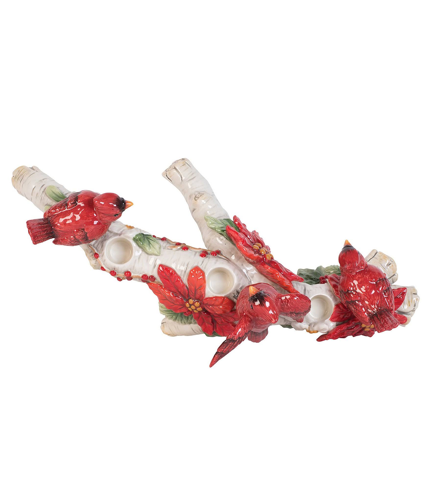 Fitz and Floyd Assorted Cardinal Christmas Candelabra