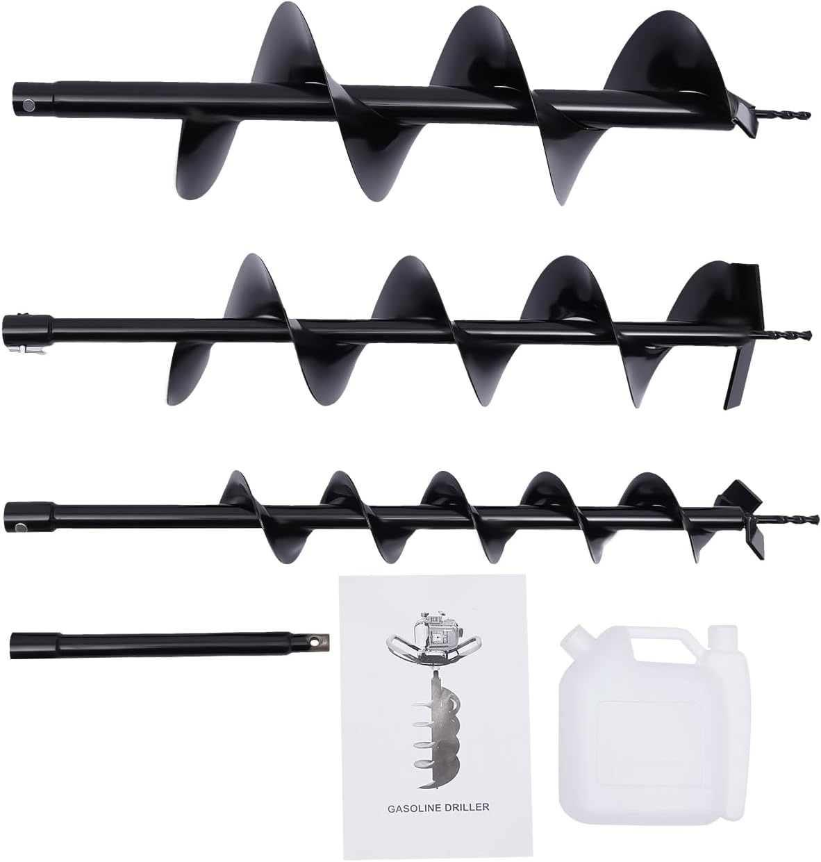 71CC Earth Auger 2 Stroke Gas Powered Post Hole Diggers Borer Fence with 4''6'' and8'' Drill bits and 12'' Extenstion Rod Heavy Duty Auger Post Hole Diggers(8500rpm)