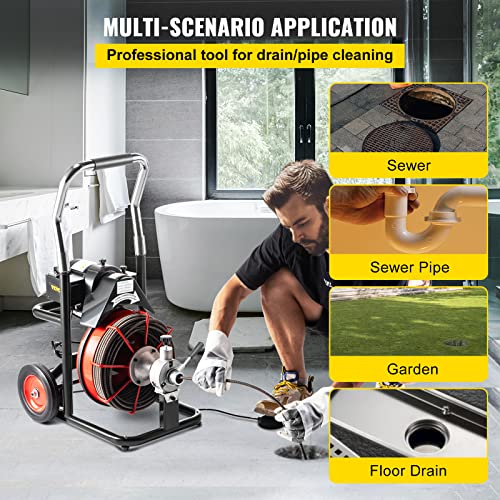 VEVOR Drain Cleaner Machine with Foldable Handle