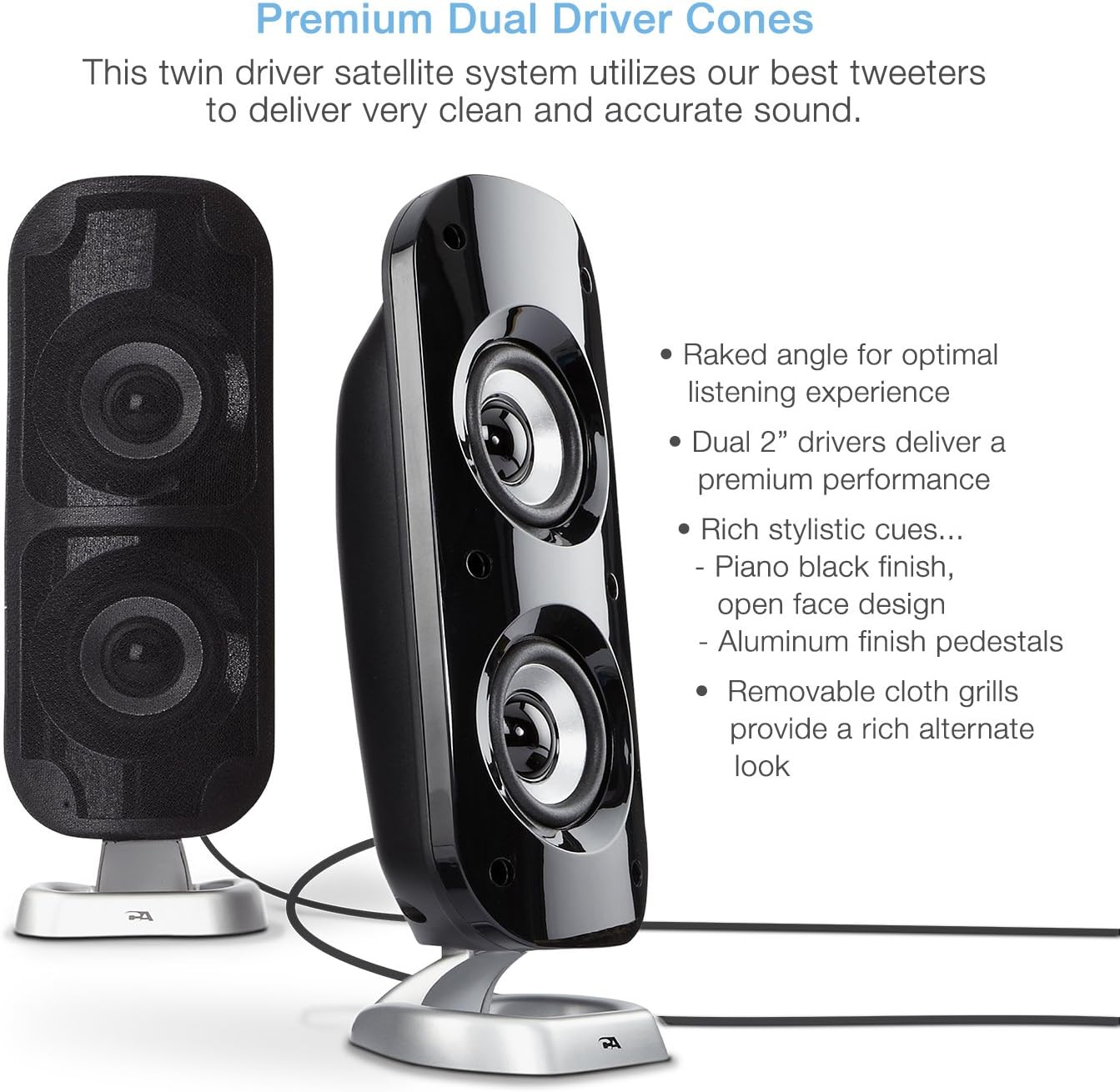 Cyber Acoustics High Power 2.1 Subwoofer Speaker System with 80W of Power – Perfect for Gaming, Movies, Music, and Multimedia Sound Solutions (CA-3810)