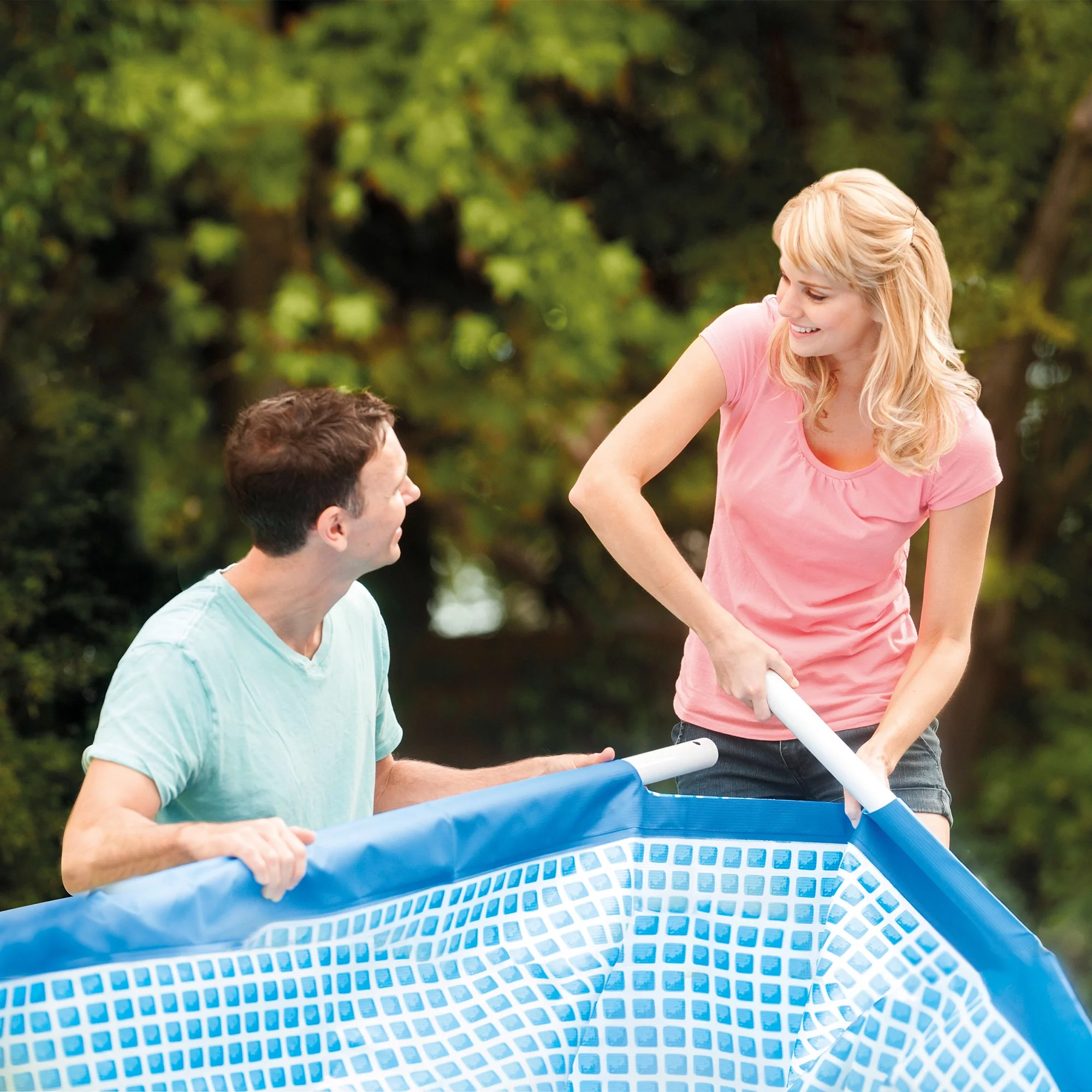 Intex 14.75' x 33" Rectangular Frame Above Ground Outdoor Swimming Pool