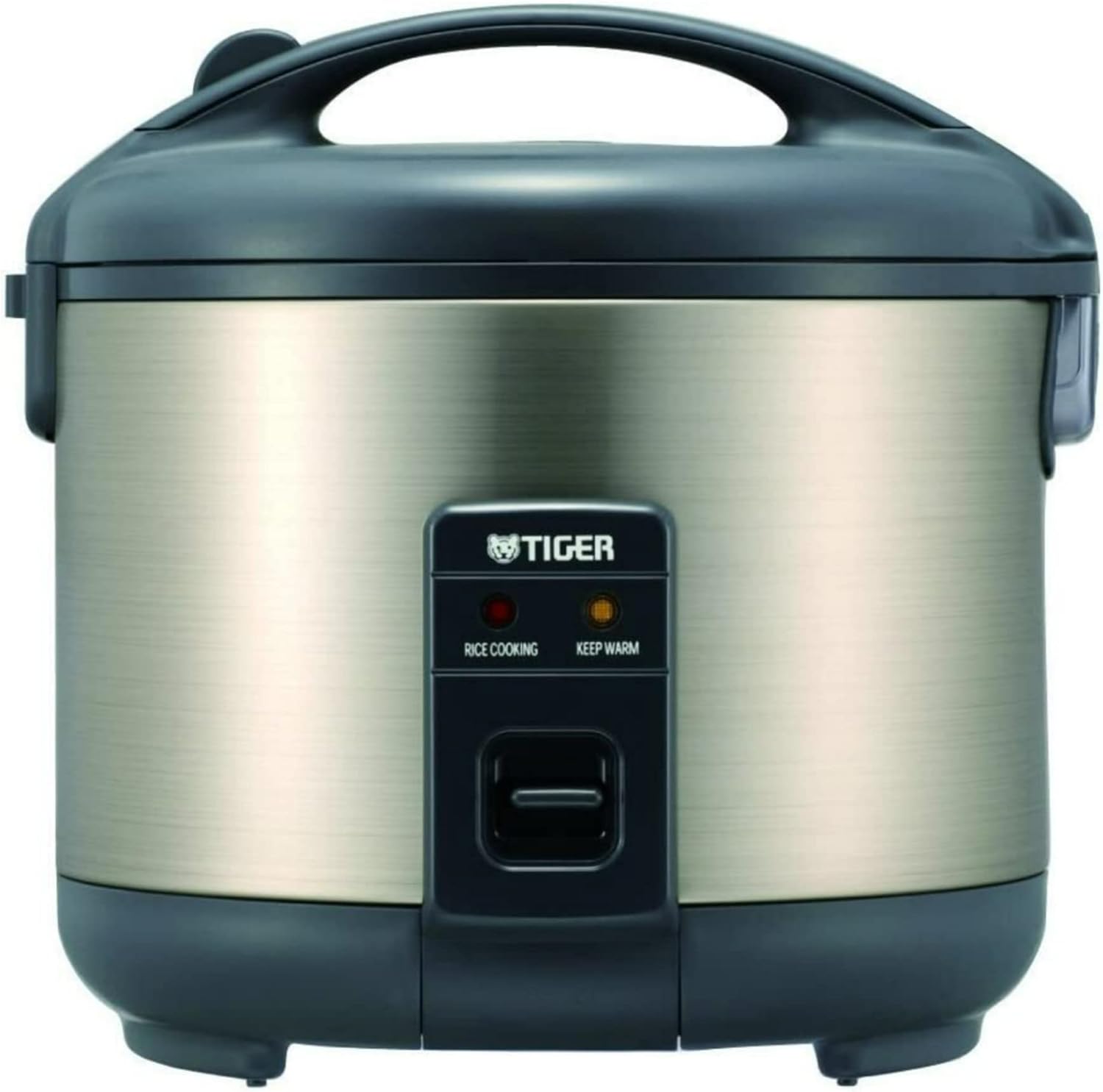 Tiger JNP-S55U 3-Cup Capacity White Rice Cooker with Spatula and Measuring Cup Bundle with Rice Washing Bowl and Bamboo Spoon (3 Items)