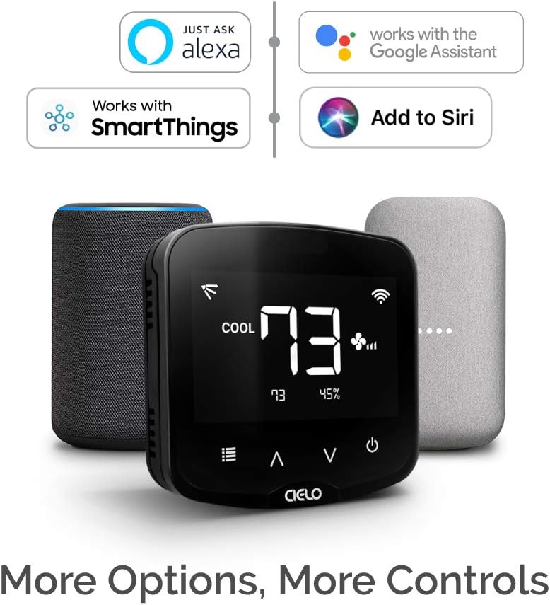 Breez Plus | Smart Air Conditioner Controller | WiFi Thermostat for Mini-Split, Window, Portable ACS | Alexa, Google, Siri Shortcuts, SmartThings, IFTTT | Free App | Inbuilt Temp/Humidity Sensors
