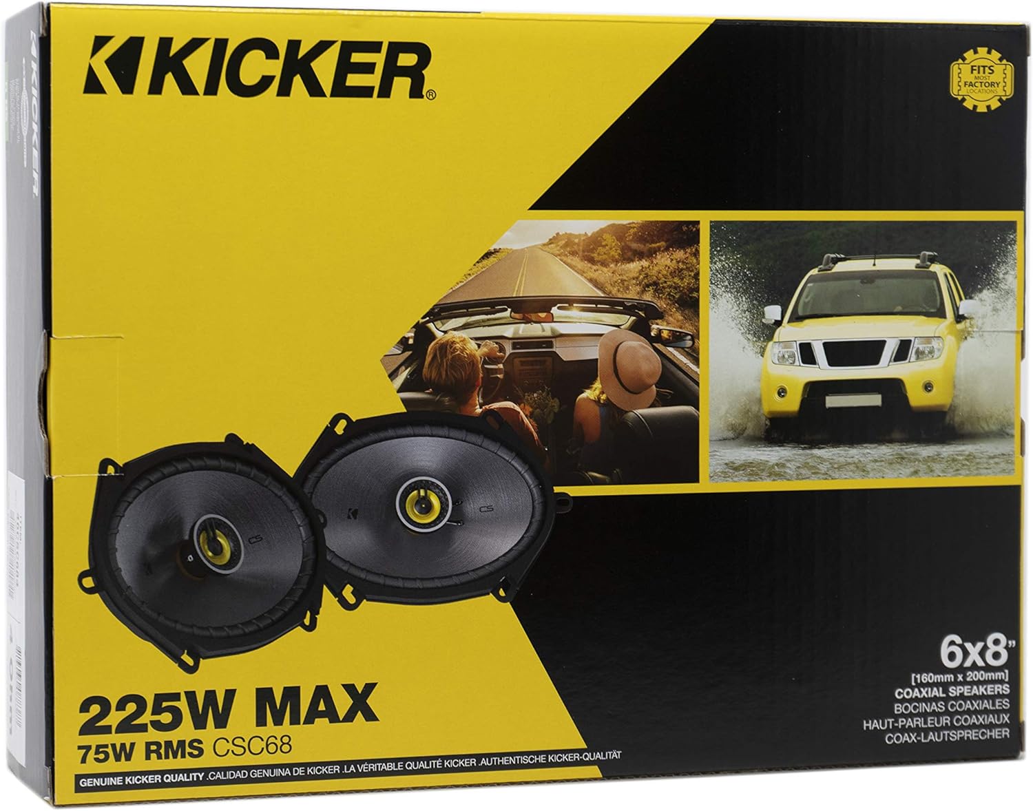 KICKER CS Series CSC68 6 x 8 Inch Car Audio System Speaker, Black (2 Pack)