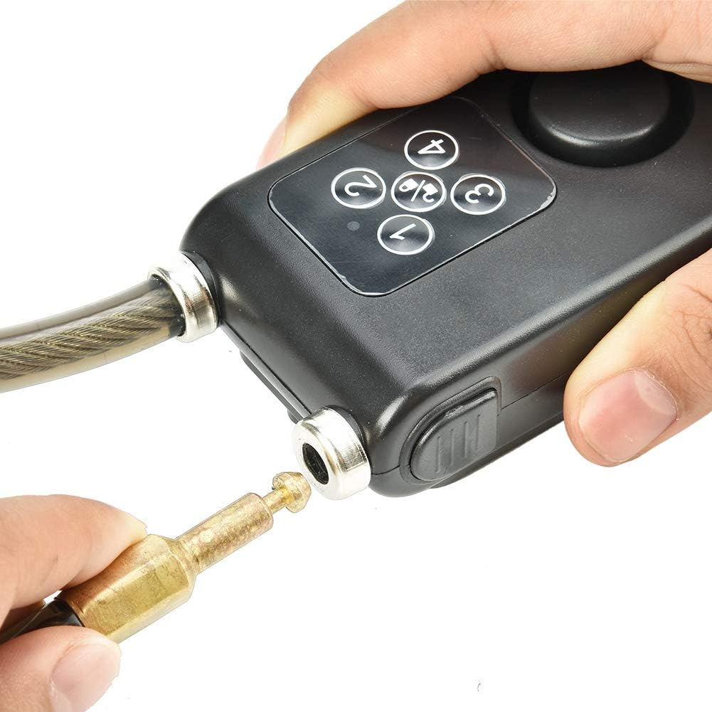 Bike Lock,Anti-Theft Security Wireless Remote Control Alarm Lock 4-Digit Password LED Indication IP55 Waterproof for Indoor and Outdoor use