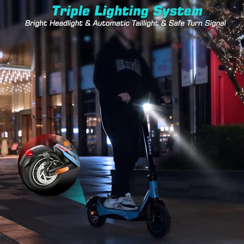 Caroma Electric Scooter Adults, 850W Motor, Max 36 Mph & 30-37 Miles Long Range, 10 Inch Run-Flat Tires, Folding E-Scooter with Dual Motor and Dual Brakes, Smart Control