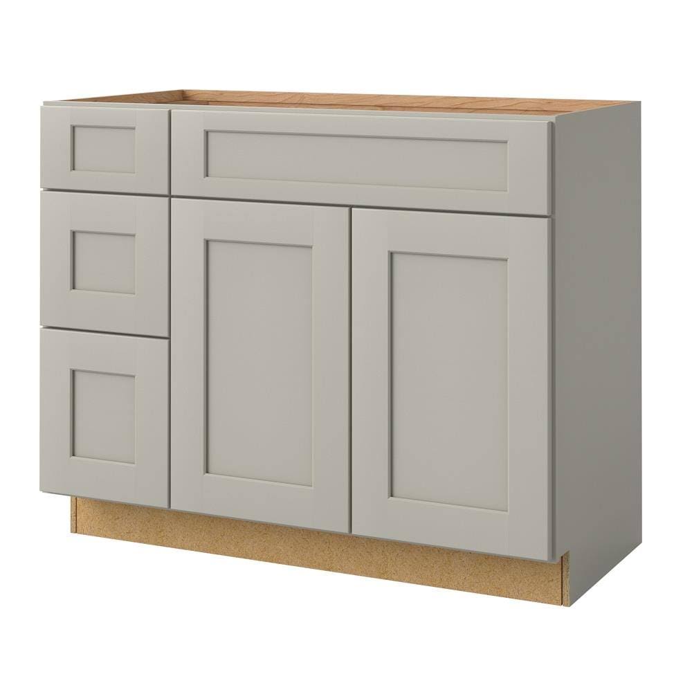 Allen + Roth Stonewall 42-in Stone Bathroom Vanity Cabinet in Gray | 56340ST
