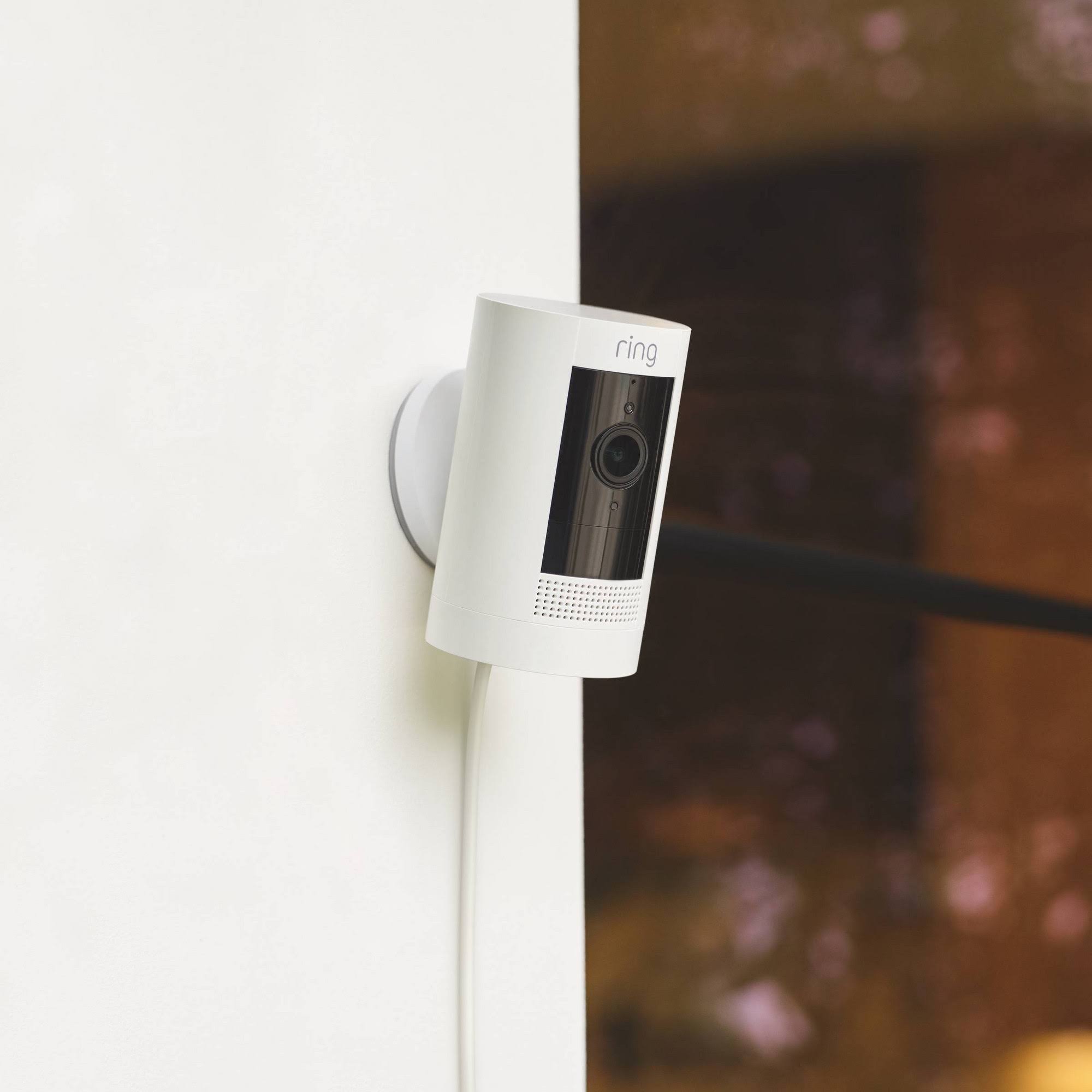Ring Stick Up Cam Plug-In Security Camera White