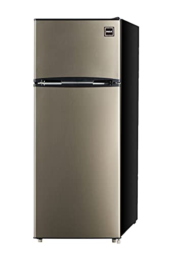 RCA RFR725 EFR749 2 Door Apartment Size Refrigerator with Freezer, 7.5 cu. ft, Platinum, Stainless
