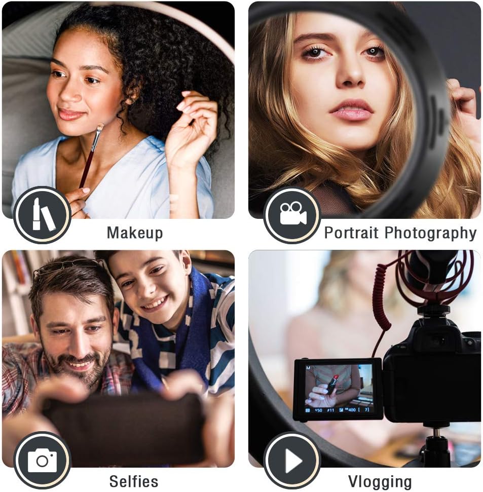 RGB Ring Light 18 inch with Tripod Stand (2700-7000K) for Phone Camera iPad Selfie Live Stream YouTube TikTok Video Shooting Best Lighting Atmosphere Ringlight