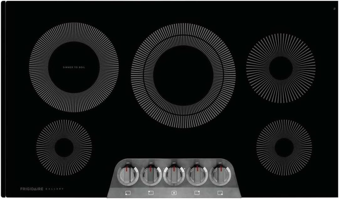 Frigidaire GCCE3670A Gallery 36 Inch Wide 5 Burner Electric Cooktop with EvenTemp™ Technology - Black Stainless Steel