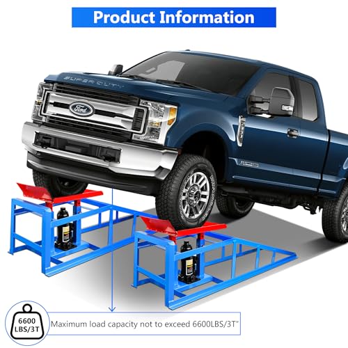 2PCS 5T 11060lbs Hydraulic Car Ramps, Heavy Duty Hydraulic Vehicle Ramps Lift Ramp, Portable Car Ramps for Oil Changes, Car Lifts for Home Garage, Vehicle Auto Garage Repair