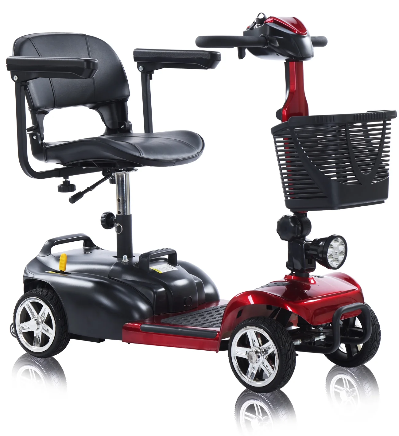 EazinGo 4 Wheel Mobility Scooter, Luxury Travel Scooters for Adults Support 300Lbs- Red