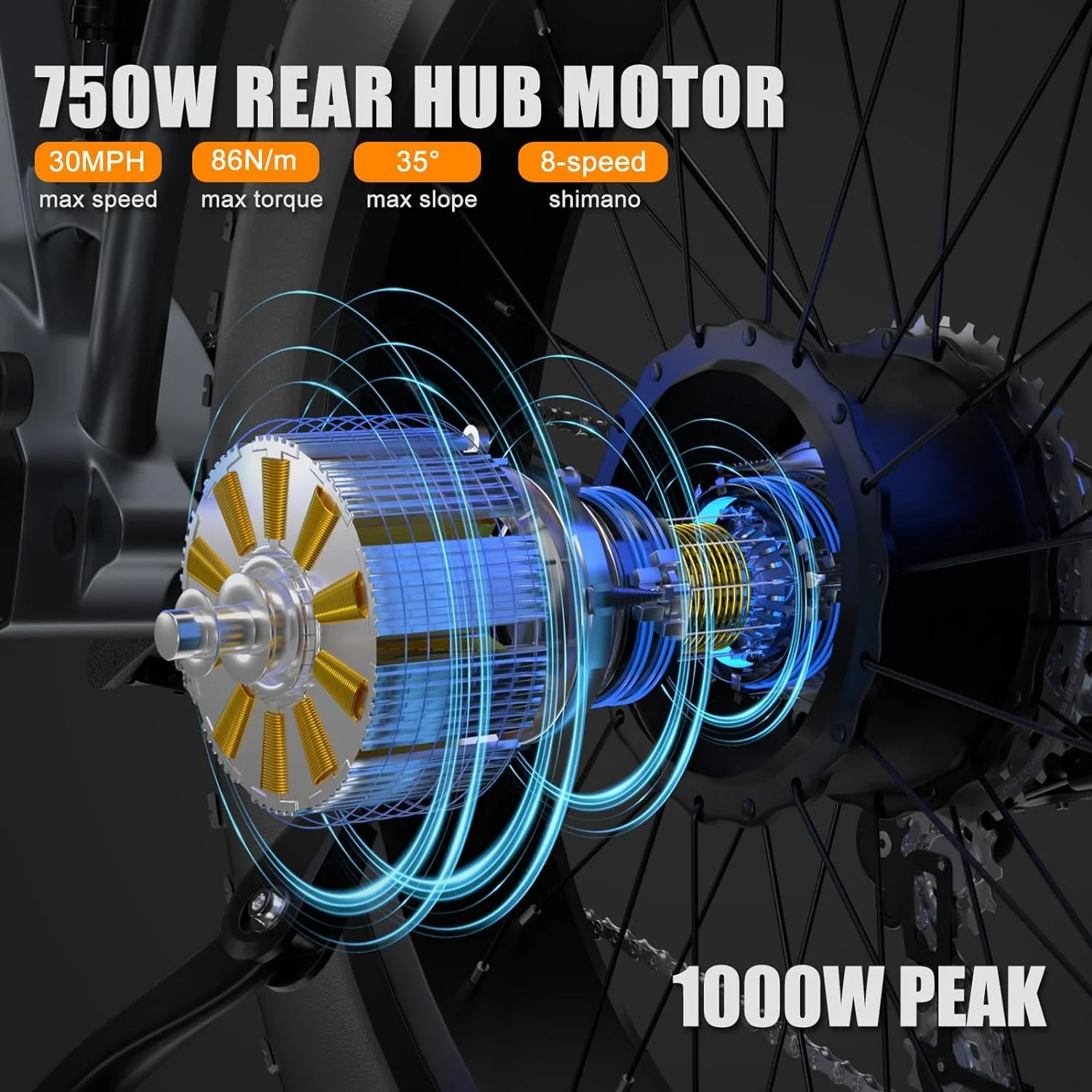 Electric Bike for Adults 1000W, 48V 17.5AH LG Cells Battery Adult Electric Bicycles, 26" Fat Tire Full Suspension Ebike, 30MPH Snow Mountain E Bike, Off Road E-Bike 8 Spee