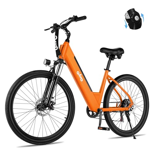 Cityone Electric Bike for Adults 26" Step-Through 22MPH Ebike with 2.1" Tire,UL2849 Certified Built-in Removable Battery,Peak 750W Motor Ebikes with 7 Speed, Commuter E Bicycle
