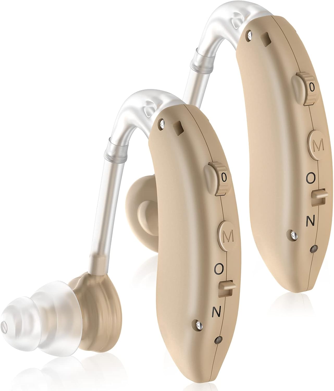 Hearing Aids, Enjoyee Hearing Aids for Seniors Invisible Rechargeable Hearing Amplifier with Noise Cancelling for Adults Hearing Loss, Digital Ear Hearing Assist Devices Volume Control Flesh
