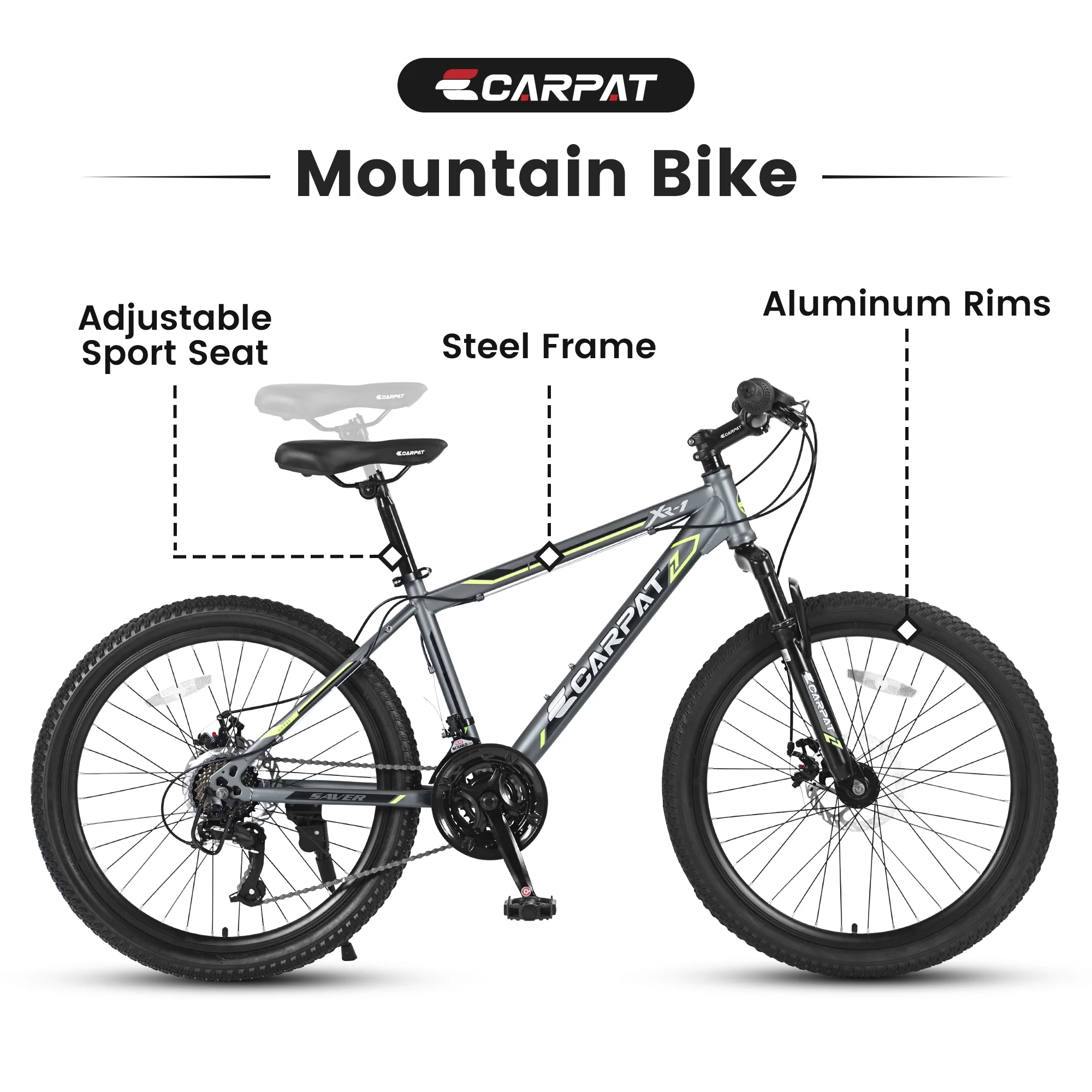 CHAMPIERRE 24 inch Boys Bike, Mountain Bike for Man and Woman, Shimano 21 Speed Bicycle for Boys and Girls,Orange