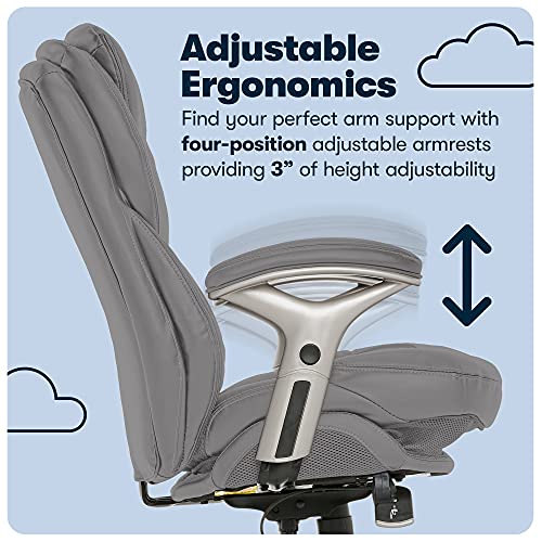 Serta Works Executive Office Chair with Back in Motion Technology, Opportunity Gray Bonded Leather