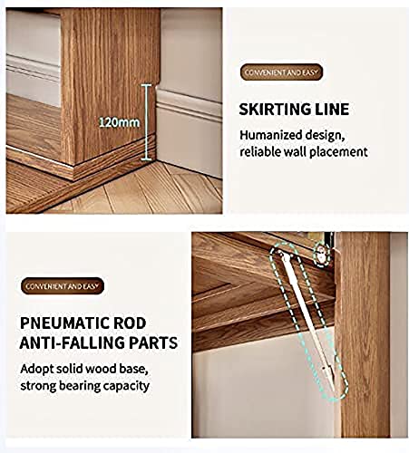 Fold Out Wall Table | Old Style Folding Wall Mounted Table | Dining Foldaway Table for Kitchen | Armoire Desk | Hideaway Desk with Large Storage Space (Color : A)