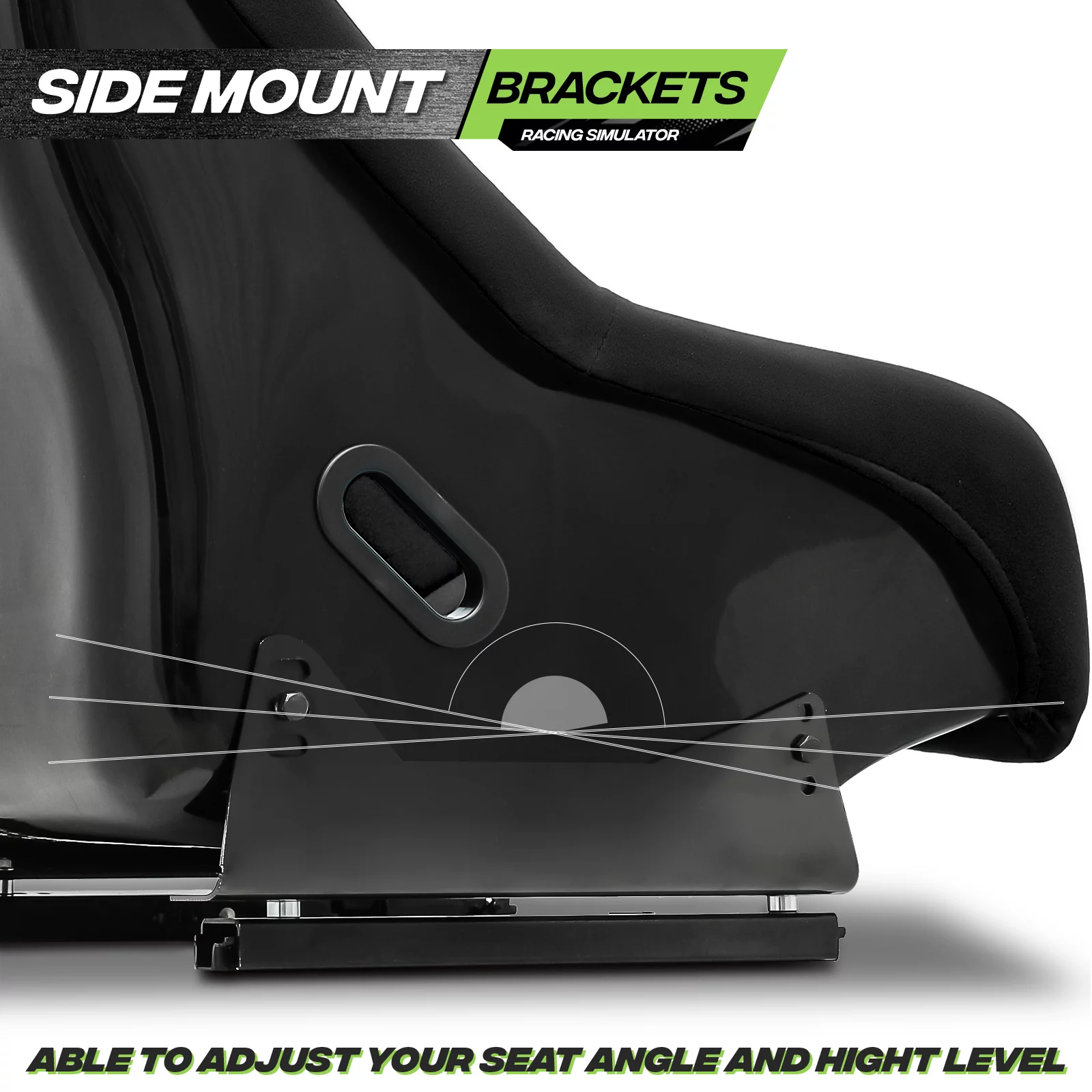 Magshion Racing Bucket Seat, Racing Simulator Game Seat with Adjustable Slide & Angle, Racing Seat for Racing Simulator Cockpit Wheel Stand, Black