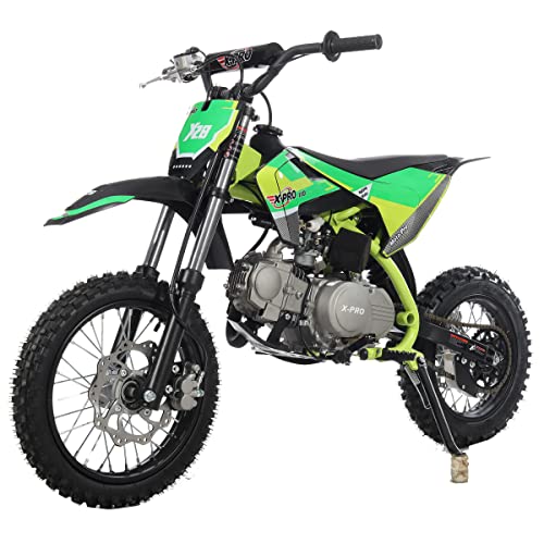 X-PRO 110cc Dirt Bike with Semi-Automatic Transmission, Kick Start, Big 14"/12" Tires! (Orange)