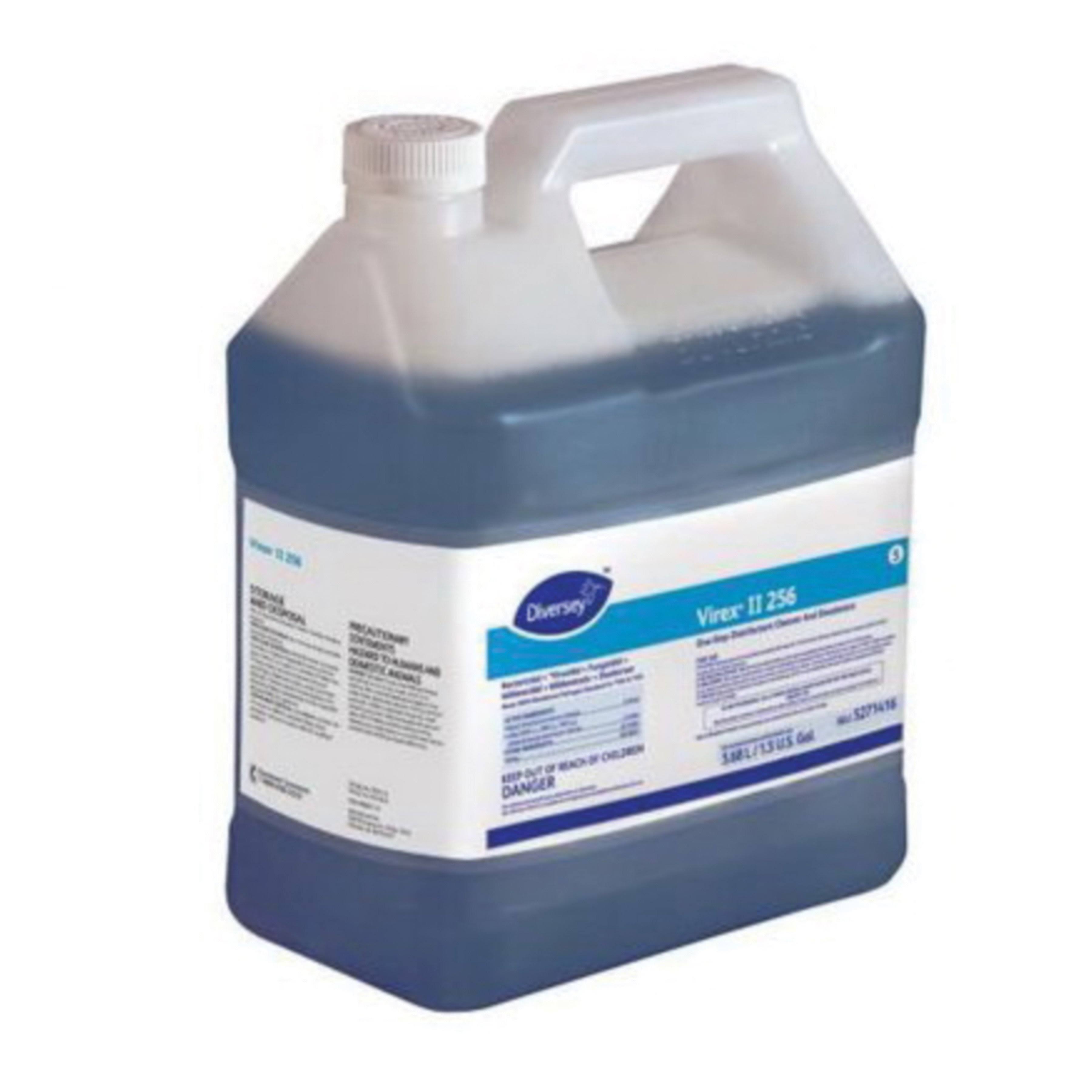 Diversey Virex II 256 Liquid Disinfectant Cleaner - Mint (1.5 Gallon per Bottle; 2 Bottles per CASE)