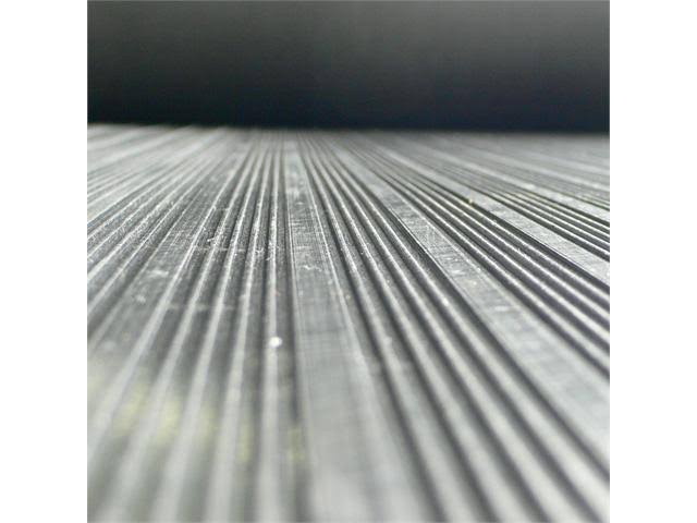 Rubber-Cal 03_168_W_CO_10 Black Composite Rib Corrugated 4 ft x 10 ft Anti-Slip Rubber Floor Mat