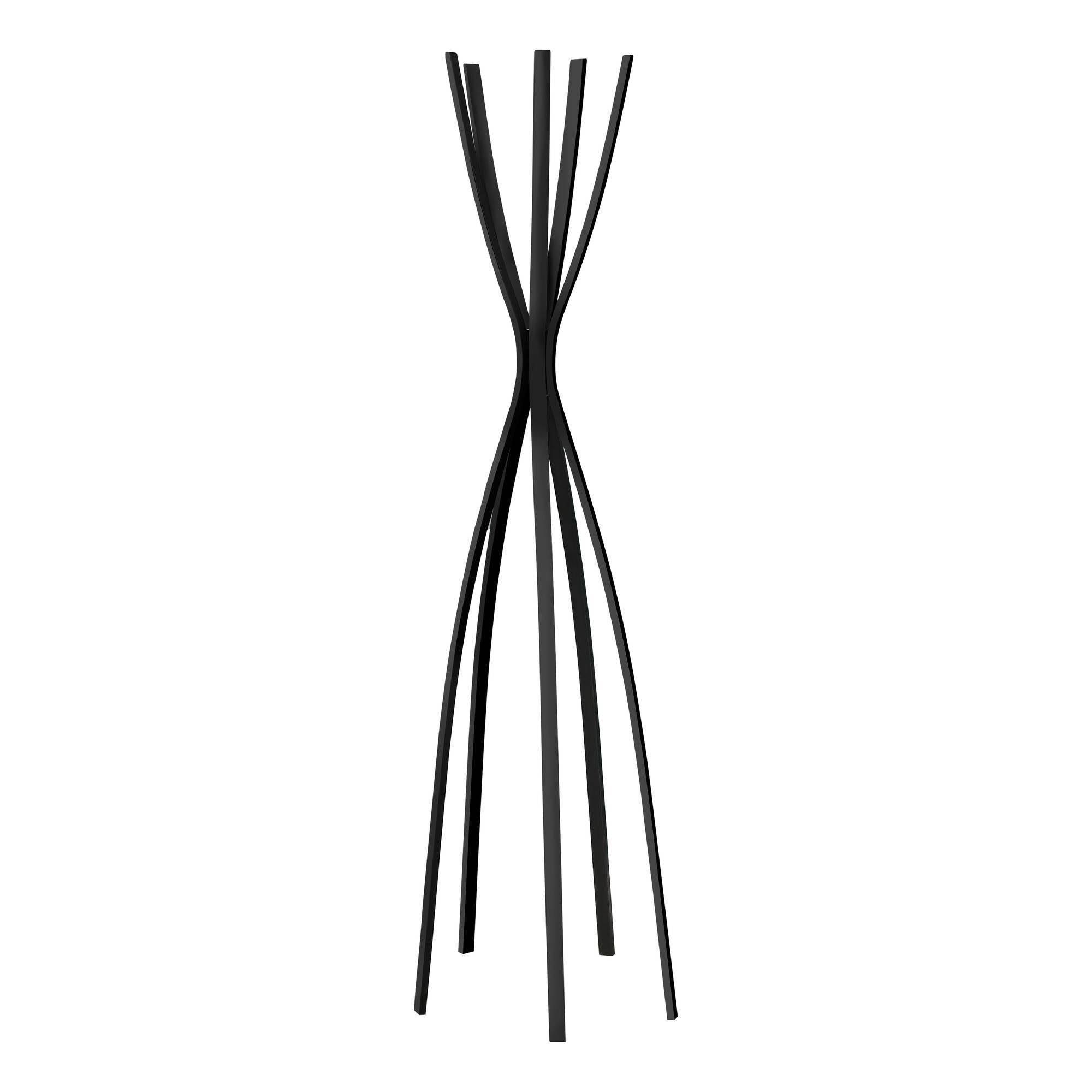 72x22 Contemporary Metal Coat Rack Satin Black - EveryRoom
